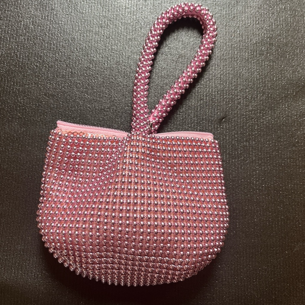 Elegant Pink Beaded Women's Bag